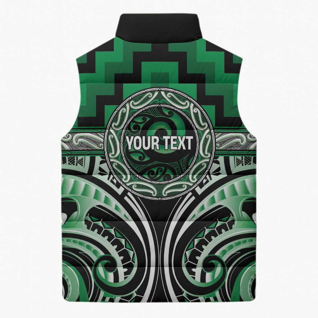 Aotearoa Ngati Maniapoto Personalised Sleeveless Puffer Jacket Maori Iwi Poutama Puhoro Tattoo LT14 - Polynesian Pride