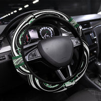 Aotearoa Ngati Maniapoto Steering Wheel Cover Maori Iwi Poutama Puhoro Tattoo LT14 Universal Fit Green - Polynesian Pride