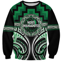 Aotearoa Ngati Maniapoto Personalised Sweatshirt Maori Iwi Poutama Puhoro Tattoo LT14 Unisex Green - Polynesian Pride