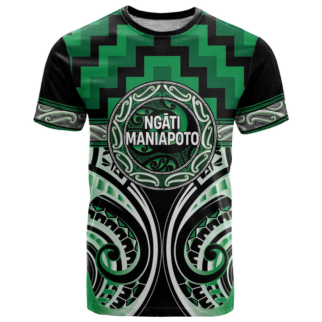 Aotearoa Ngati Maniapoto Personalised T Shirt Maori Iwi Poutama Puhoro Tattoo LT14 Green - Polynesian Pride