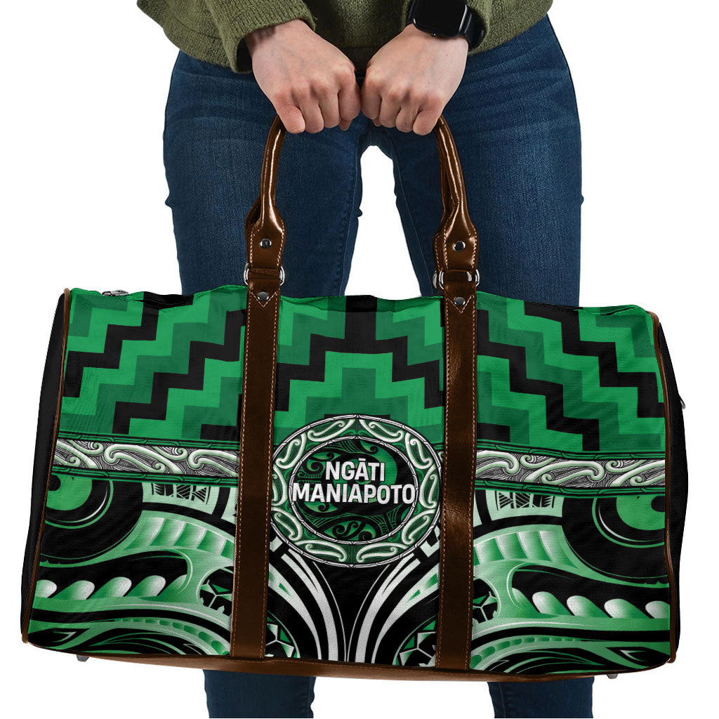 Aotearoa Ngati Maniapoto Travel Bag Maori Iwi Poutama Puhoro Tattoo LT14 Green - Polynesian Pride