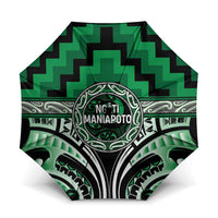 Aotearoa Ngati Maniapoto Umbrella Maori Iwi Poutama Puhoro Tattoo LT14 One Size Folded 11.42 inch Opened Diameter 37.4 inch Green - Polynesian Pride