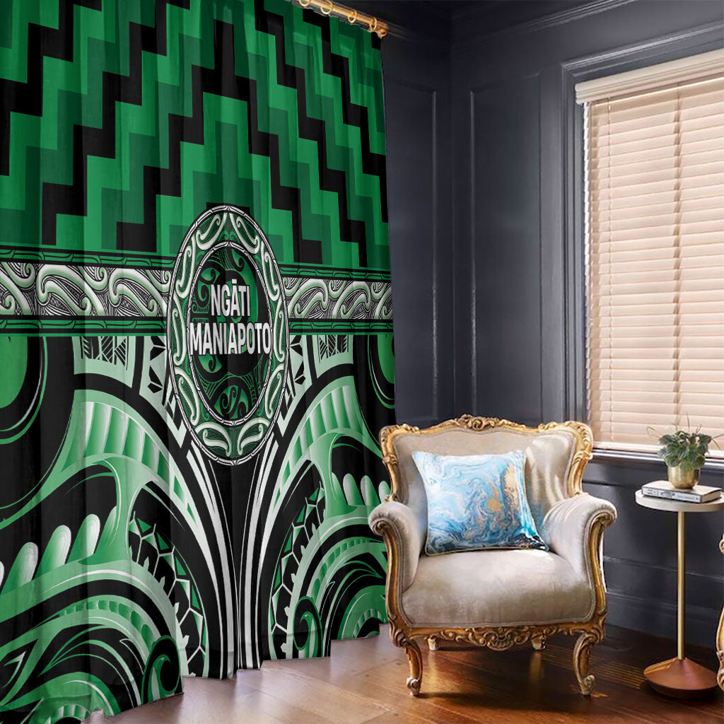 Aotearoa Ngati Maniapoto Window Curtain Maori Iwi Poutama Puhoro Tattoo LT14 - Polynesian Pride