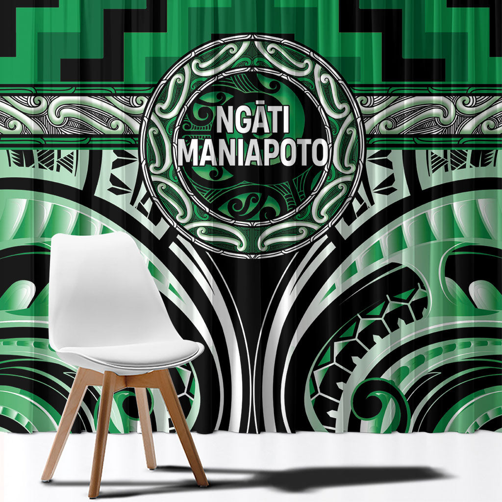 Aotearoa Ngati Maniapoto Window Curtain Maori Iwi Poutama Puhoro Tattoo LT14 - Polynesian Pride