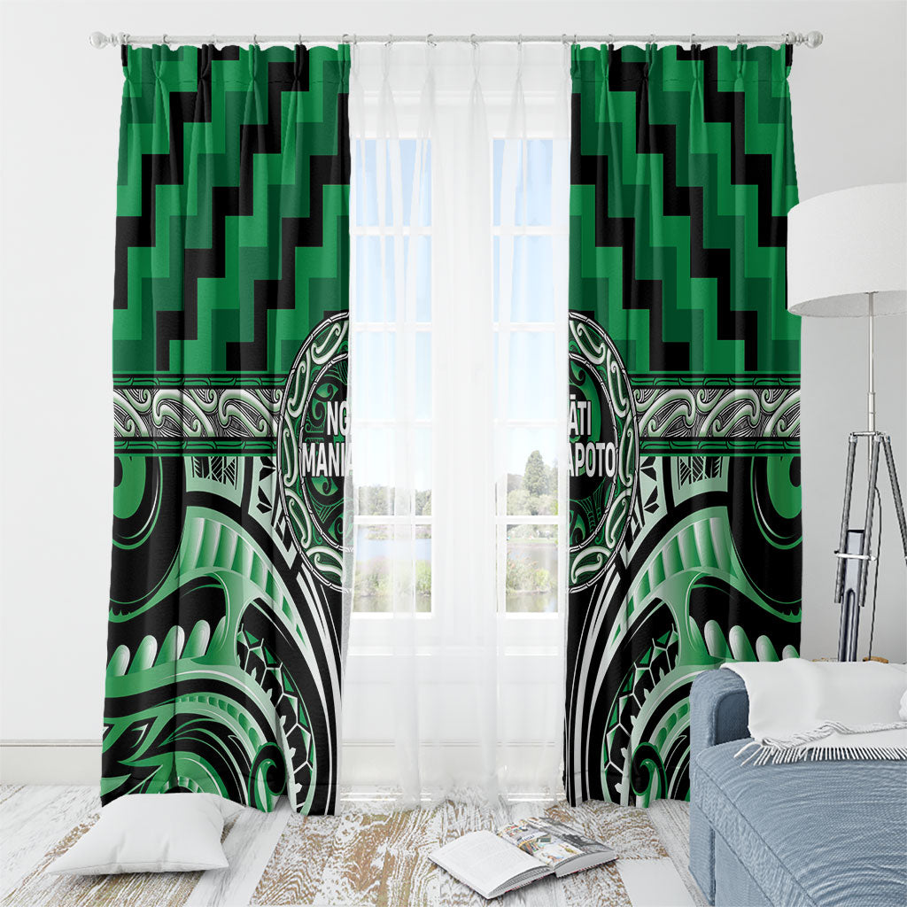 Aotearoa Ngati Maniapoto Window Curtain Maori Iwi Poutama Puhoro Tattoo LT14 - Polynesian Pride