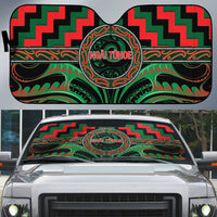 Aotearoa Ngai Tuhoe Auto Sun Shade Maori Iwi Poutama Puhoro Tattoo LT14 Green - Polynesian Pride
