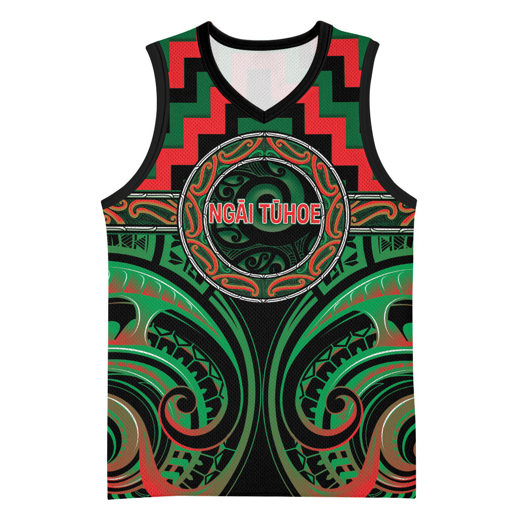 Aotearoa Ngai Tuhoe Personalised Basketball Jersey Maori Iwi Poutama Puhoro Tattoo LT14 Unisex Green - Polynesian Pride