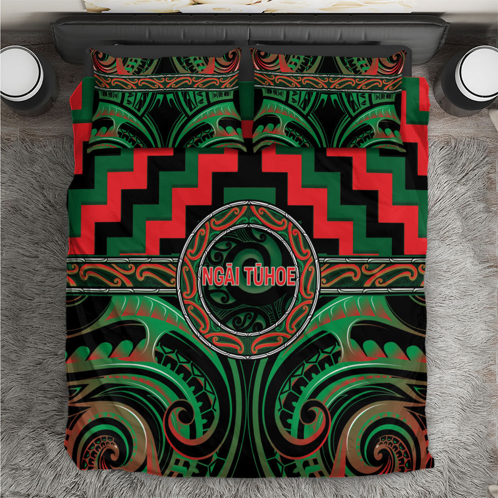 Aotearoa Ngai Tuhoe Bedding Set Maori Iwi Poutama Puhoro Tattoo LT14 Green - Polynesian Pride