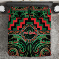 Aotearoa Ngai Tuhoe Bedding Set Maori Iwi Poutama Puhoro Tattoo LT14 Green - Polynesian Pride