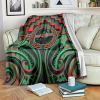 Aotearoa Ngai Tuhoe Blanket Maori Iwi Poutama Puhoro Tattoo LT14 Green - Polynesian Pride