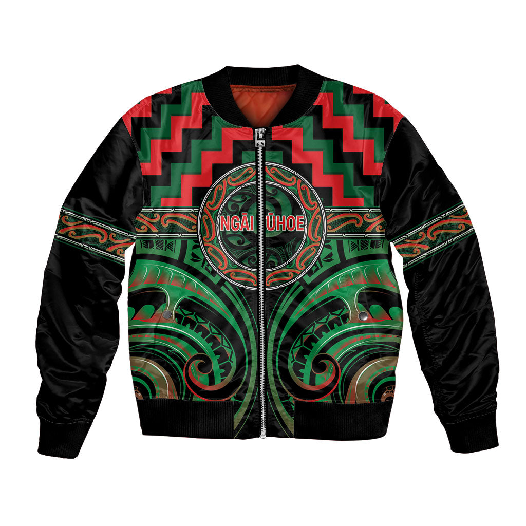 Aotearoa Ngai Tuhoe Personalised Bomber Jacket Maori Iwi Poutama Puhoro Tattoo LT14 Unisex Green - Polynesian Pride