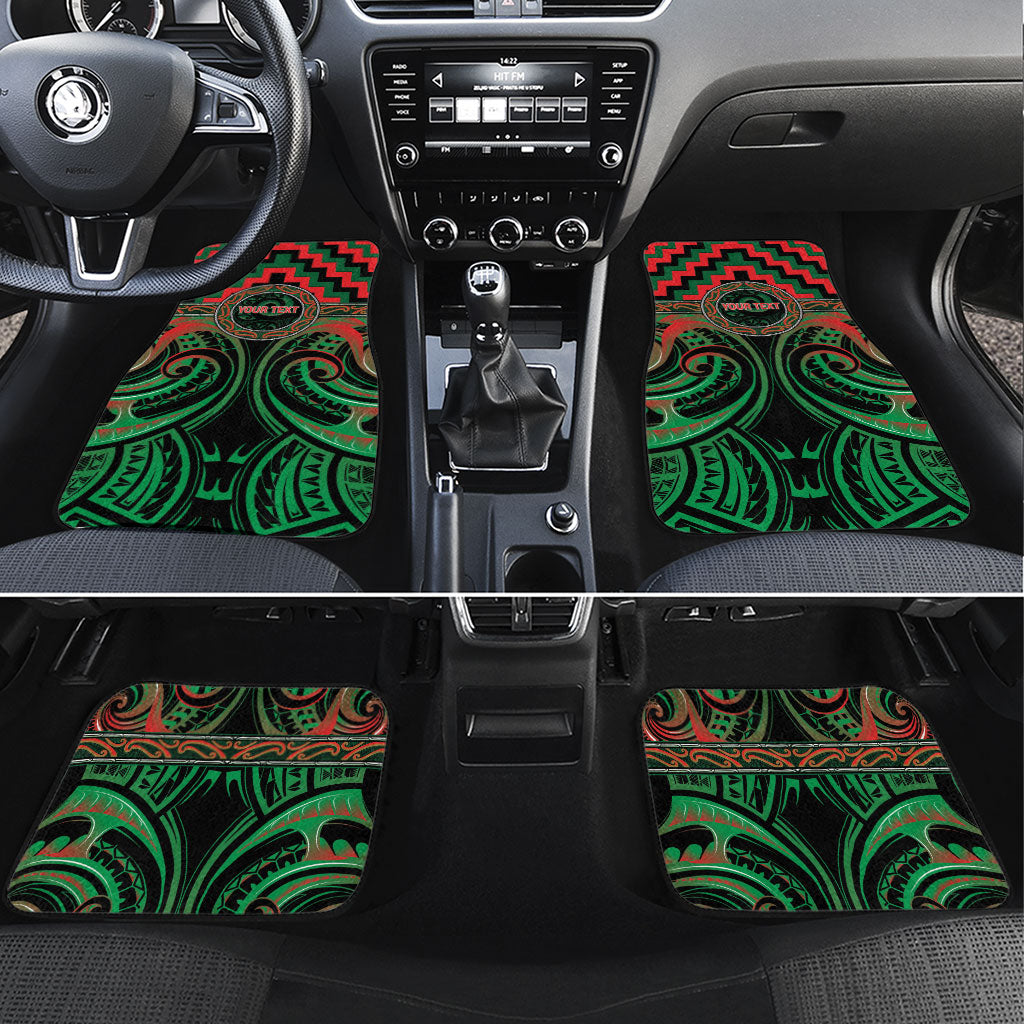 Aotearoa Ngai Tuhoe Personalised Car Mats Maori Iwi Poutama Puhoro Tattoo LT14 Set 4pcs Green - Polynesian Pride