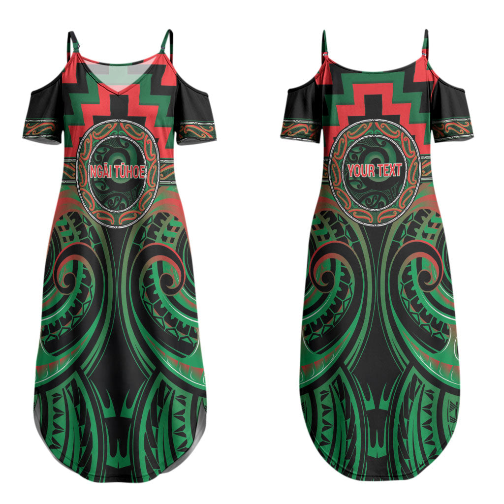 Aotearoa Ngai Tuhoe Personalised Couples Matching Summer Maxi Dress and Long Sleeve Button Shirt Maori Iwi Poutama Puhoro Tattoo LT14 - Polynesian Pride