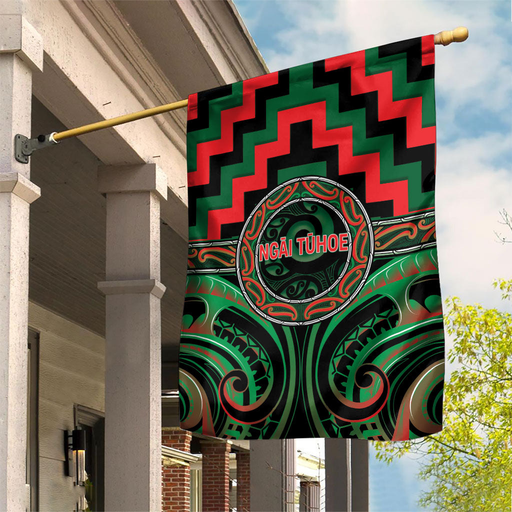 Aotearoa Ngai Tuhoe Garden Flag Maori Iwi Poutama Puhoro Tattoo LT14 House Flag Green - Polynesian Pride