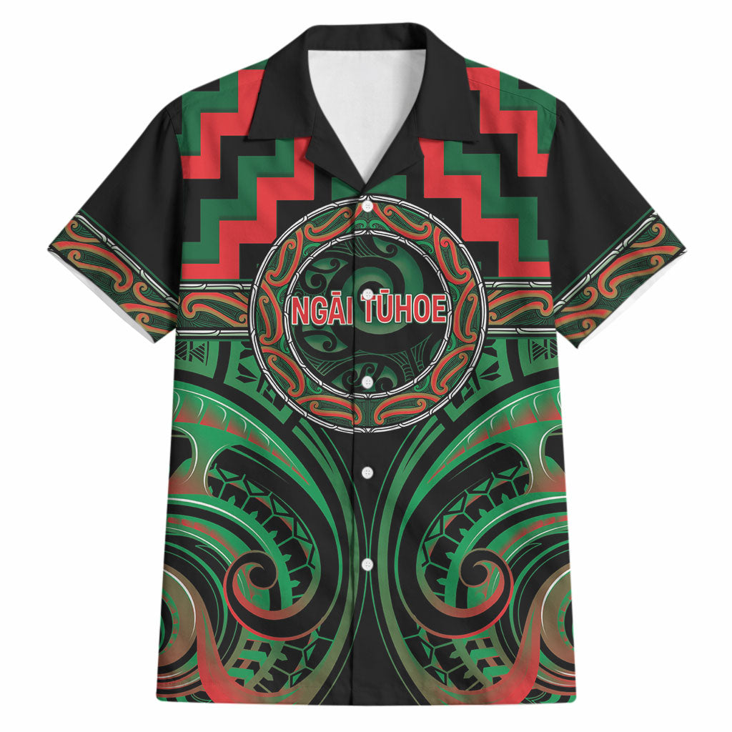 Aotearoa Ngai Tuhoe Personalised Hawaiian Shirt Maori Iwi Poutama Puhoro Tattoo LT14 Green - Polynesian Pride