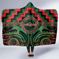 Aotearoa Ngai Tuhoe Hooded Blanket Maori Iwi Poutama Puhoro Tattoo LT14 One Size Green - Polynesian Pride