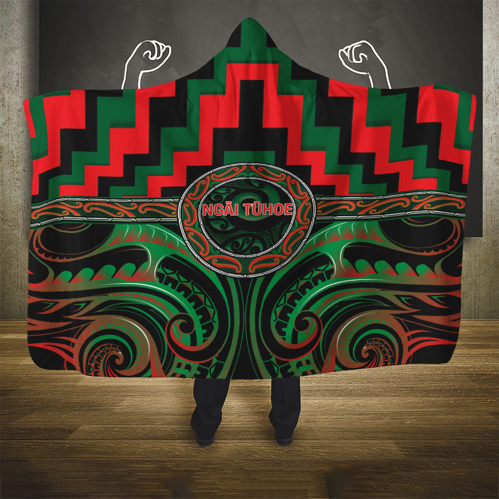 Aotearoa Ngai Tuhoe Hooded Blanket Maori Iwi Poutama Puhoro Tattoo LT14 - Polynesian Pride