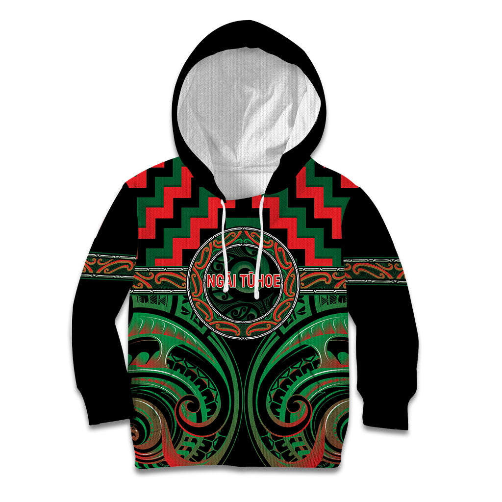 Aotearoa Ngai Tuhoe Personalised Kid Hoodie Maori Iwi Poutama Puhoro Tattoo LT14 Hoodie Green - Polynesian Pride