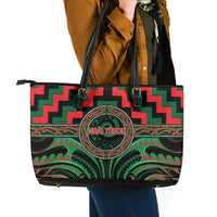 Aotearoa Ngai Tuhoe Leather Tote Bag Maori Iwi Poutama Puhoro Tattoo LT14 - Polynesian Pride