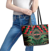 Aotearoa Ngai Tuhoe Leather Tote Bag Maori Iwi Poutama Puhoro Tattoo LT14 - Polynesian Pride
