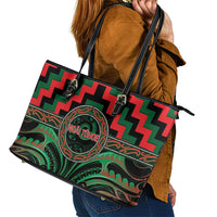 Aotearoa Ngai Tuhoe Leather Tote Bag Maori Iwi Poutama Puhoro Tattoo LT14 - Polynesian Pride