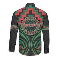 Aotearoa Ngai Tuhoe Personalised Long Sleeve Button Shirt Maori Iwi Poutama Puhoro Tattoo LT14 - Polynesian Pride