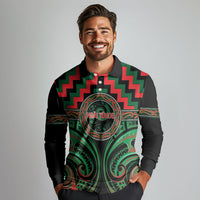 Aotearoa Ngai Tuhoe Personalised Long Sleeve Polo Shirt Maori Iwi Poutama Puhoro Tattoo LT14 - Polynesian Pride