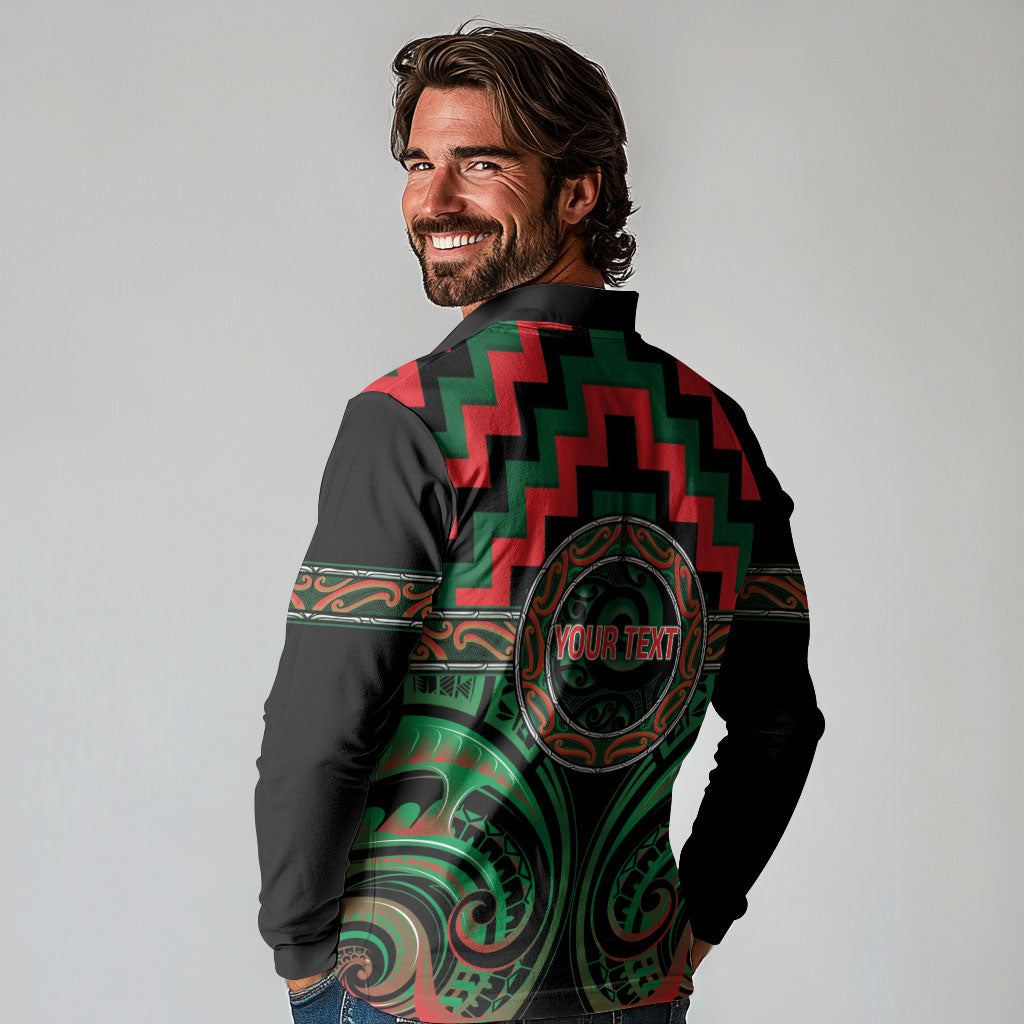 Aotearoa Ngai Tuhoe Personalised Long Sleeve Polo Shirt Maori Iwi Poutama Puhoro Tattoo LT14 - Polynesian Pride
