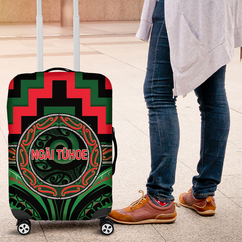 Aotearoa Ngai Tuhoe Luggage Cover Maori Iwi Poutama Puhoro Tattoo LT14 Green - Polynesian Pride