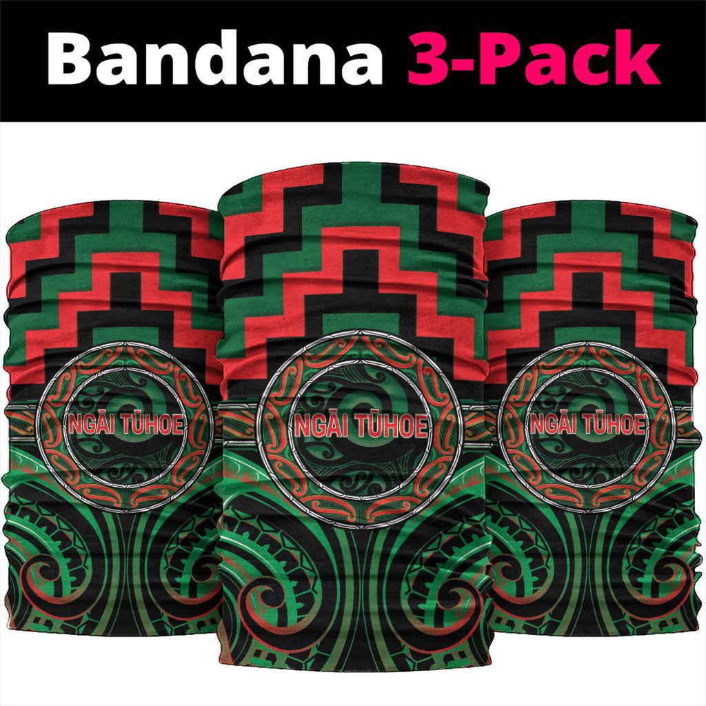 Aotearoa Ngai Tuhoe Neck Gaiter Maori Iwi Poutama Puhoro Tattoo LT14 package One Size: 25*50cm Green - Polynesian Pride