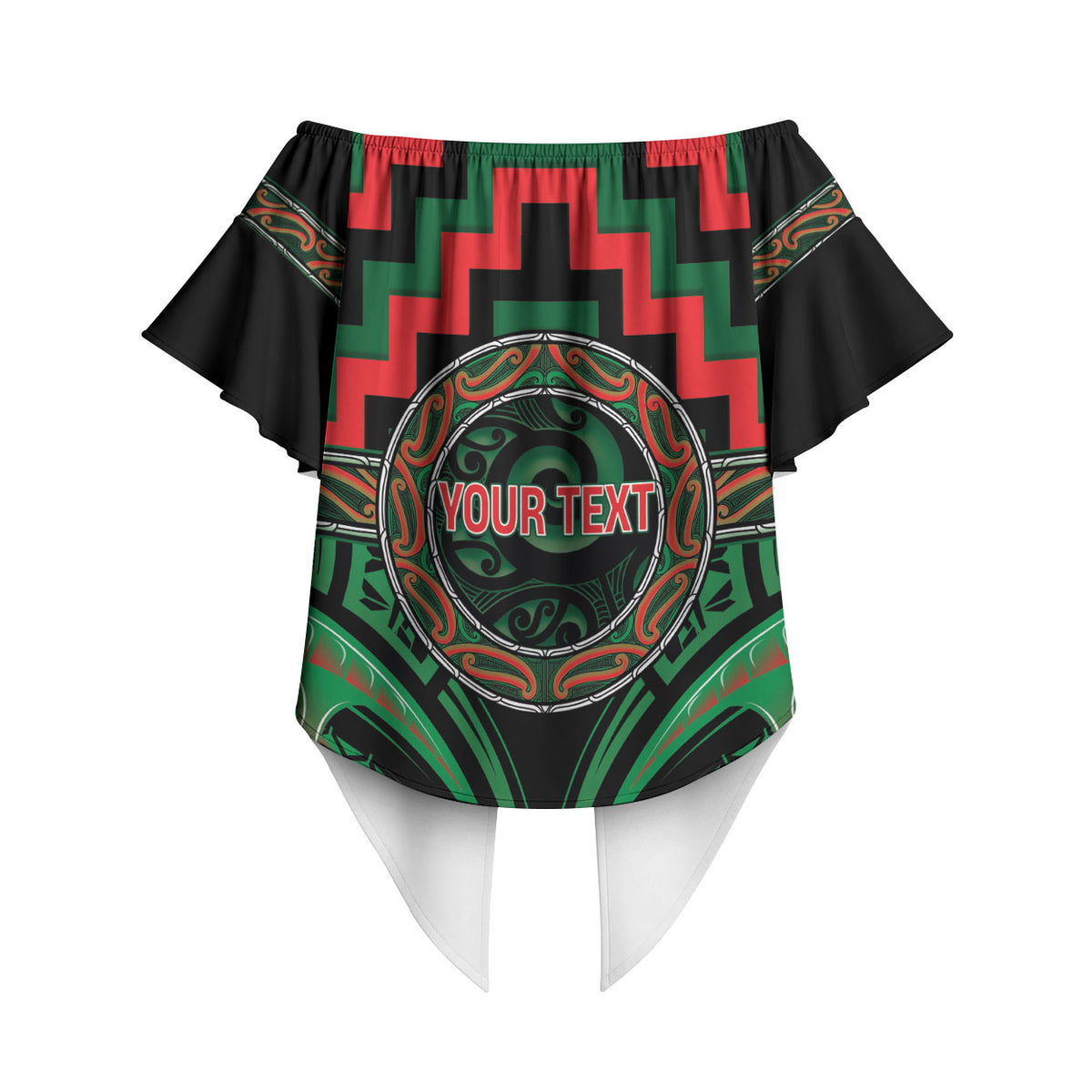 Aotearoa Ngai Tuhoe Personalised Off Shoulder Wrap Waist Top Maori Iwi Poutama Puhoro Tattoo LT14 - Polynesian Pride