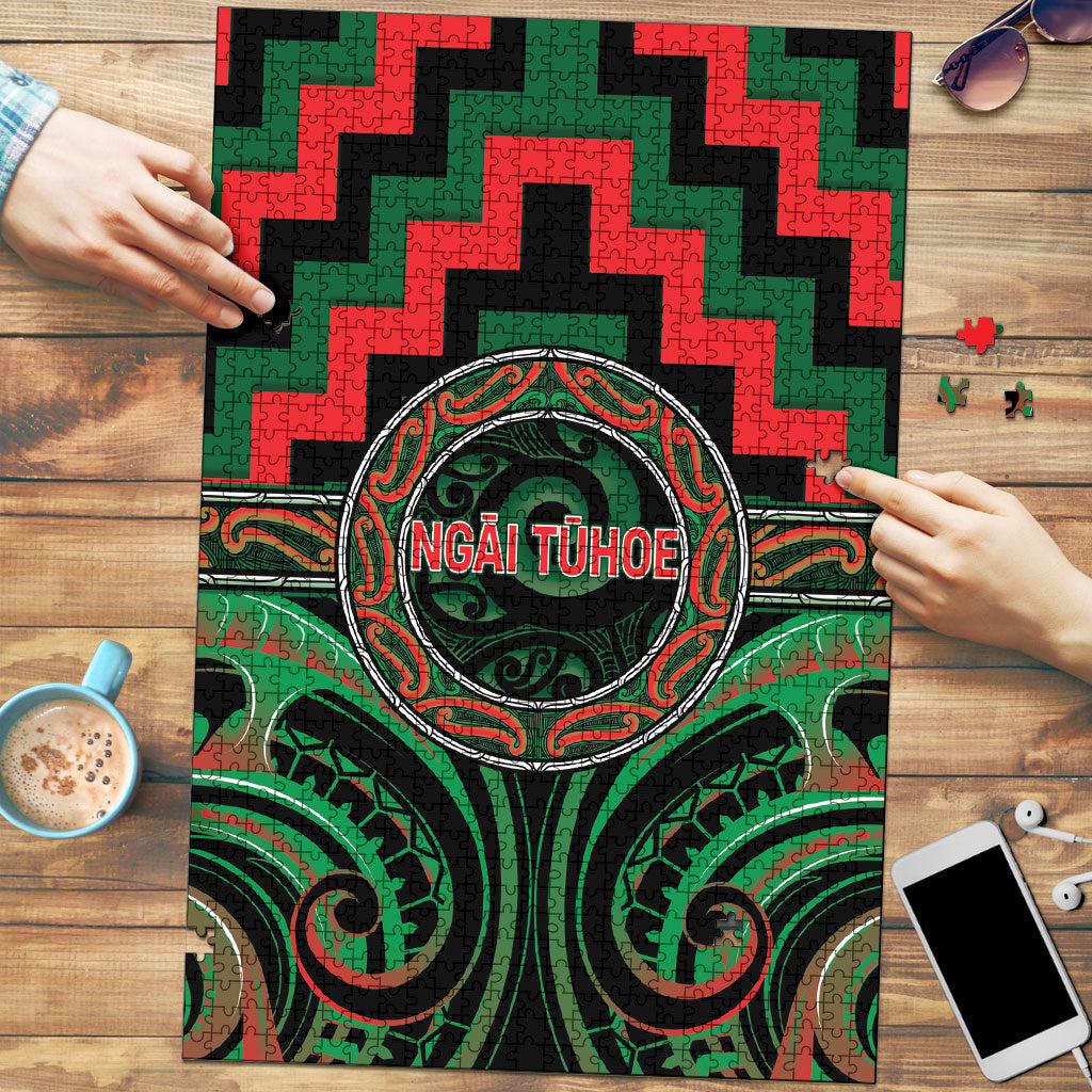 Aotearoa Ngai Tuhoe Puzzle Maori Iwi Poutama Puhoro Tattoo LT14 Green - Polynesian Pride