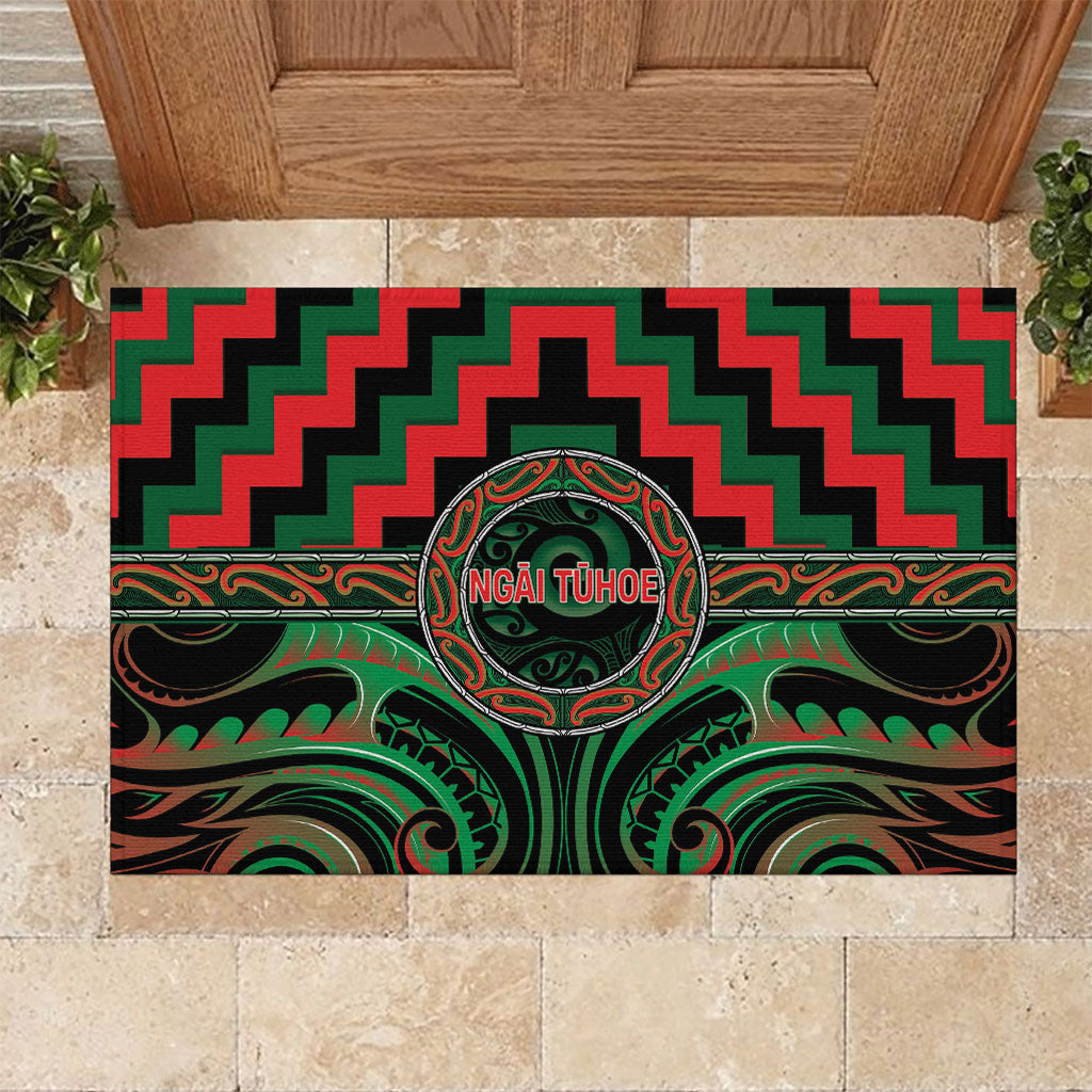 Aotearoa Ngai Tuhoe Rubber Doormat Maori Iwi Poutama Puhoro Tattoo LT14 Green - Polynesian Pride