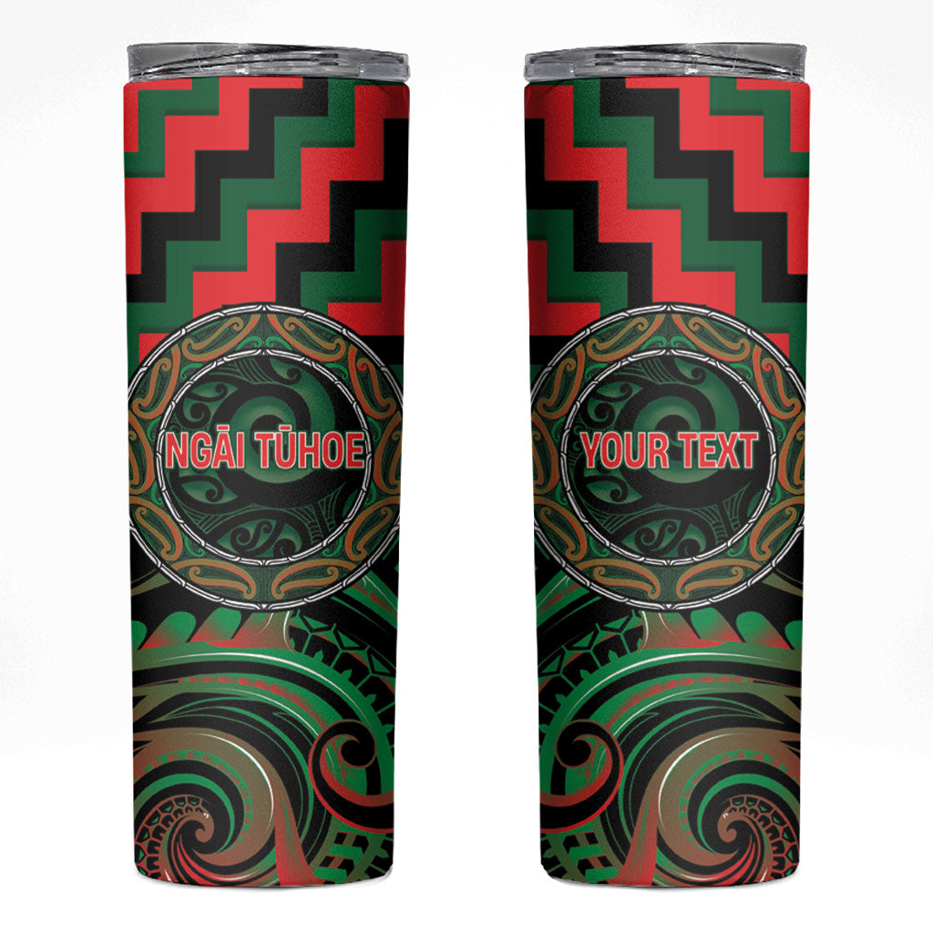 Aotearoa Ngai Tuhoe Personalised Skinny Tumbler Maori Iwi Poutama Puhoro Tattoo LT14 Green - Polynesian Pride