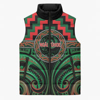 Aotearoa Ngai Tuhoe Personalised Sleeveless Puffer Jacket Maori Iwi Poutama Puhoro Tattoo LT14 Unisex Green - Polynesian Pride
