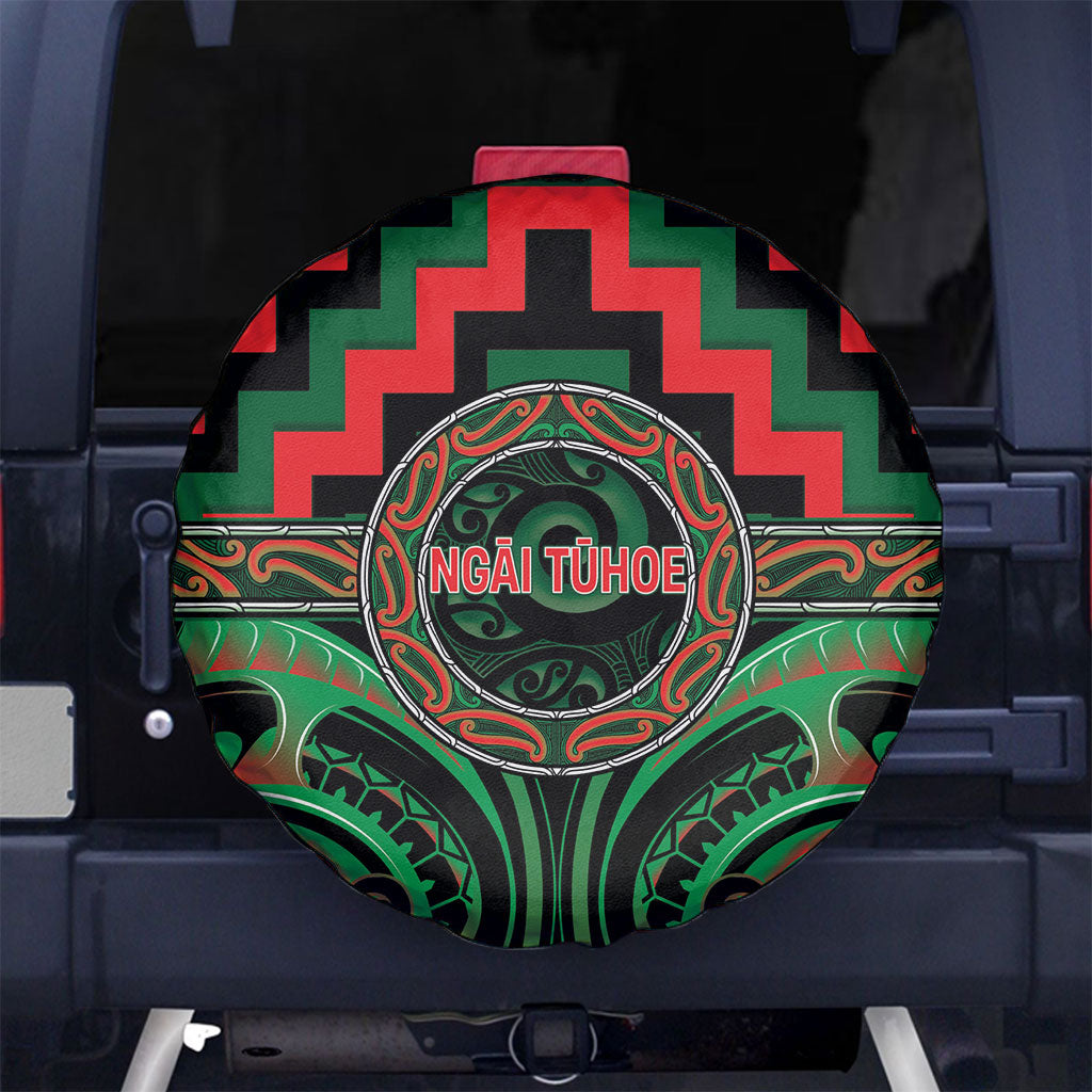 Aotearoa Ngai Tuhoe Spare Tire Cover Maori Iwi Poutama Puhoro Tattoo LT14 No hole Green - Polynesian Pride