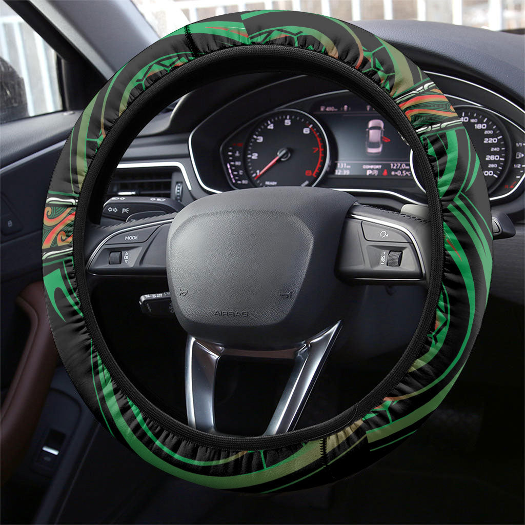 Aotearoa Ngai Tuhoe Steering Wheel Cover Maori Iwi Poutama Puhoro Tattoo LT14 - Polynesian Pride