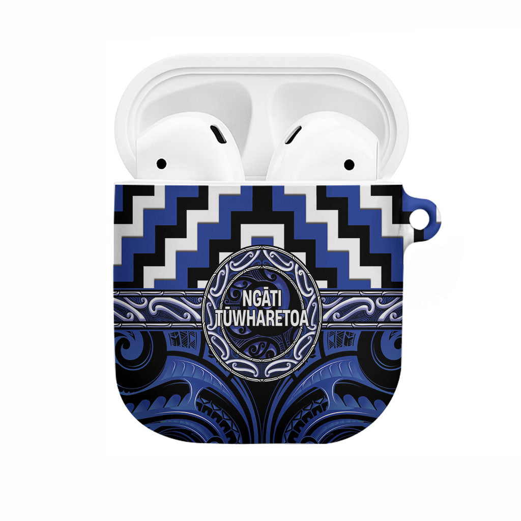 Aotearoa Ngati Tuwharetoa AirPods Case Maori Iwi Poutama Puhoro Tattoo LT14 Blue - Polynesian Pride