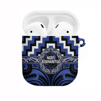 Aotearoa Ngati Tuwharetoa AirPods Case Maori Iwi Poutama Puhoro Tattoo LT14 Blue - Polynesian Pride