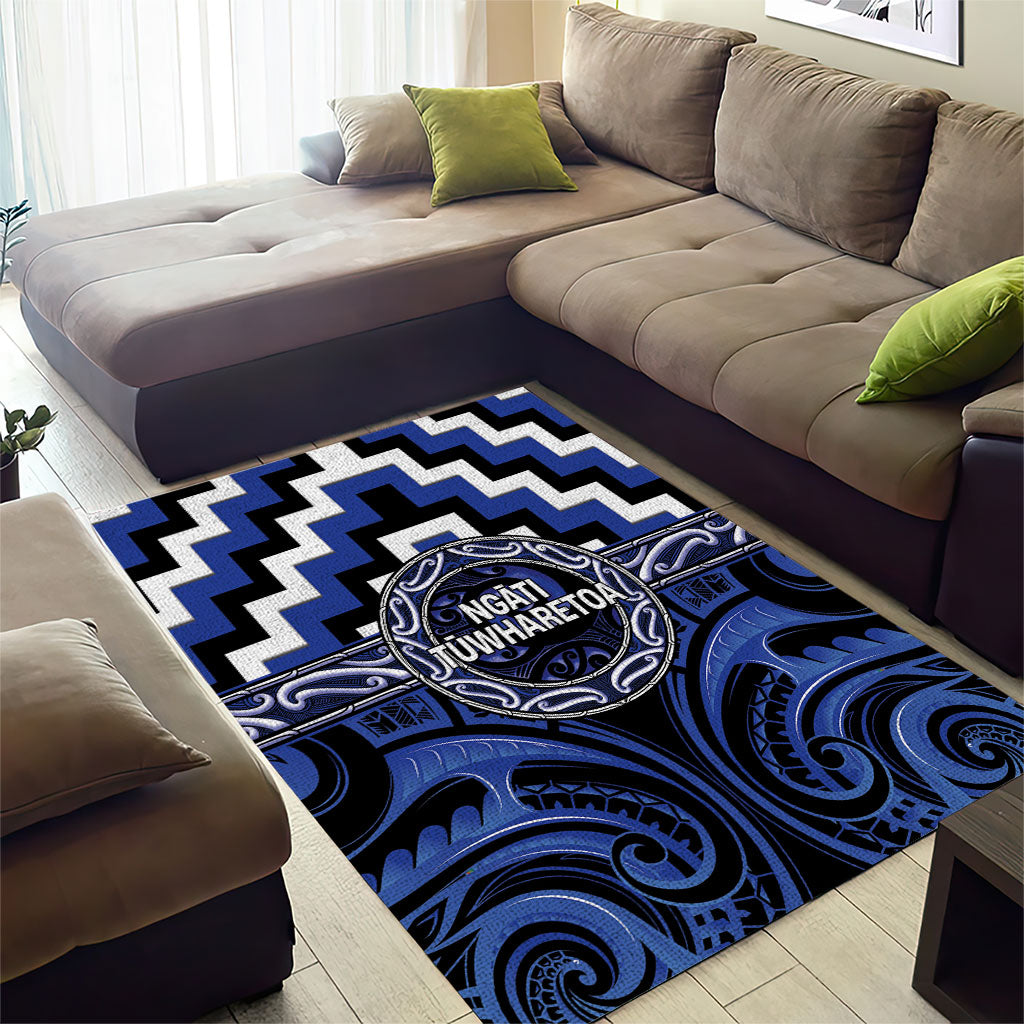 Aotearoa Ngati Tuwharetoa Area Rug Maori Iwi Poutama Puhoro Tattoo LT14 - Polynesian Pride