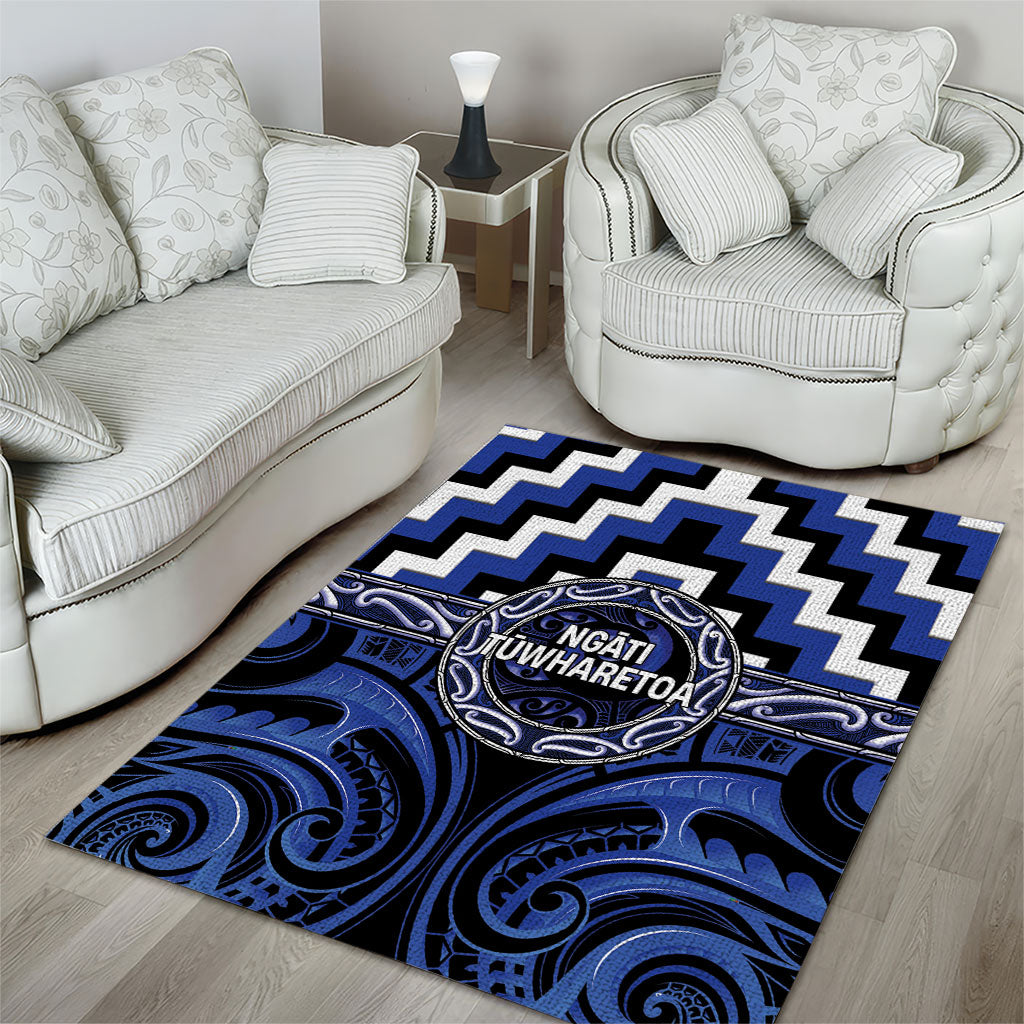 Aotearoa Ngati Tuwharetoa Area Rug Maori Iwi Poutama Puhoro Tattoo LT14 - Polynesian Pride