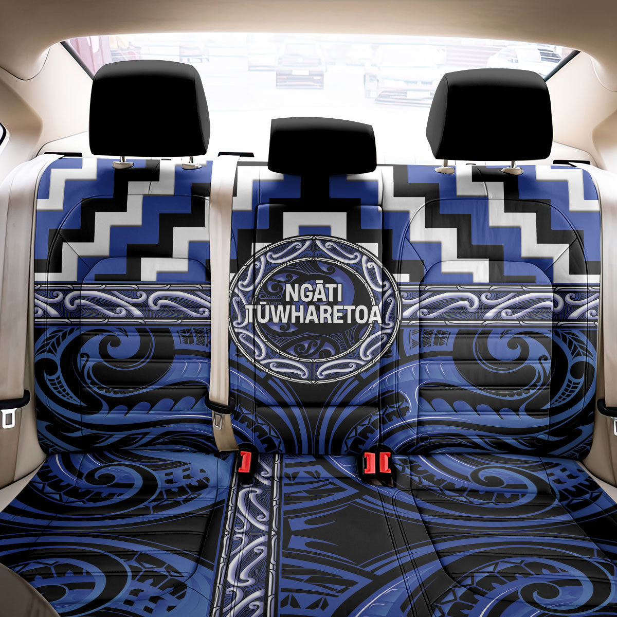 Aotearoa Ngati Tuwharetoa Back Car Seat Cover Maori Iwi Poutama Puhoro Tattoo LT14 - Polynesian Pride