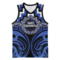 Aotearoa Ngati Tuwharetoa Personalised Basketball Jersey Maori Iwi Poutama Puhoro Tattoo LT14 Unisex Blue - Polynesian Pride
