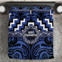 Aotearoa Ngati Tuwharetoa Bedding Set Maori Iwi Poutama Puhoro Tattoo LT14 Blue - Polynesian Pride