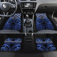 Aotearoa Ngati Tuwharetoa Personalised Car Mats Maori Iwi Poutama Puhoro Tattoo LT14 Set 4pcs Blue - Polynesian Pride