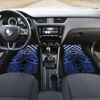 Aotearoa Ngati Tuwharetoa Personalised Car Mats Maori Iwi Poutama Puhoro Tattoo LT14 Set 2pcs - Front Blue - Polynesian Pride
