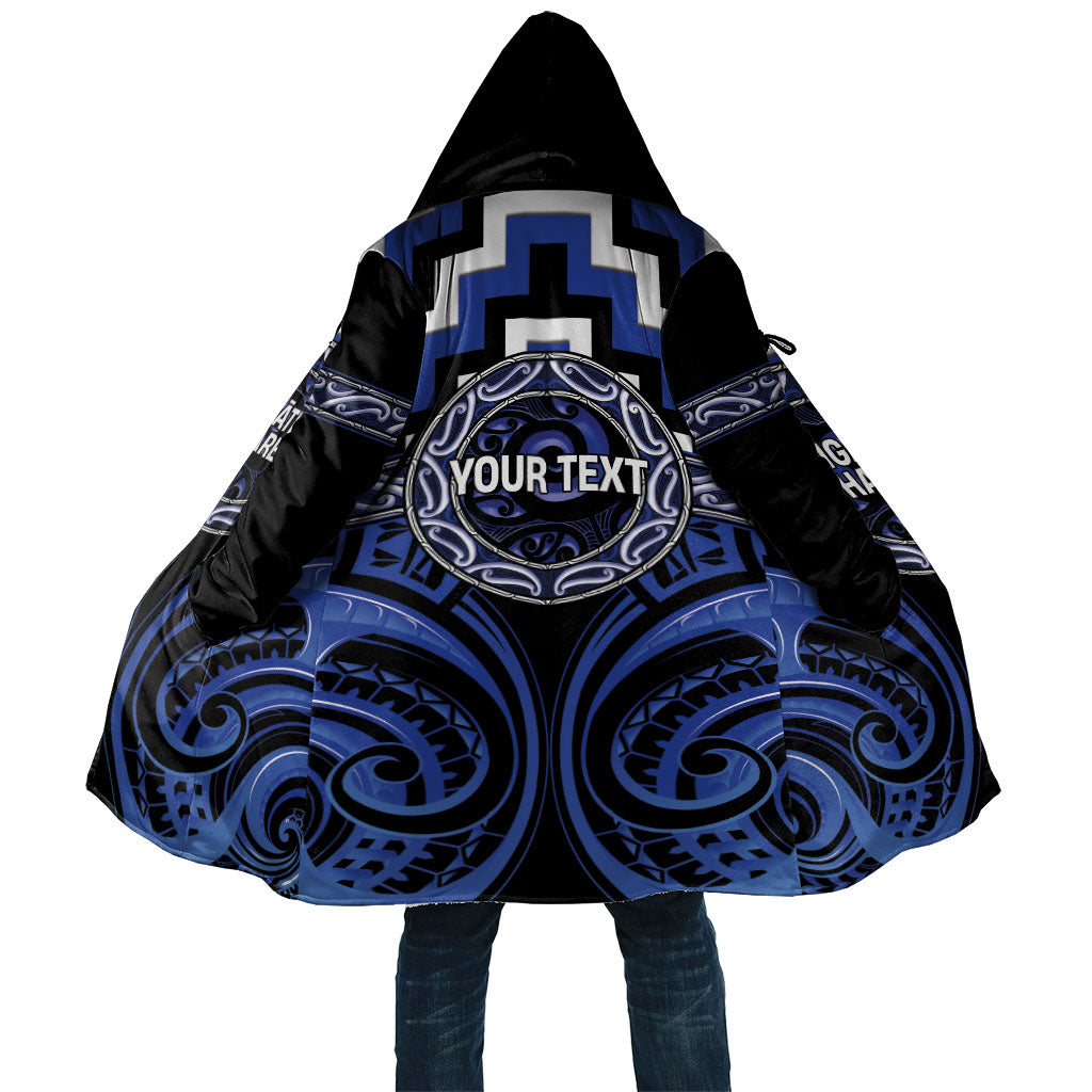 Aotearoa Ngati Tuwharetoa Personalised Cloak Maori Iwi Poutama Puhoro Tattoo LT14 Unisex Blue - Polynesian Pride