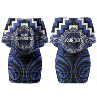 Aotearoa Ngati Tuwharetoa Personalised Couples Matching Off Shoulder Short Dress and Long Sleeve Button Shirt Maori Iwi Poutama Puhoro Tattoo LT14 - Polynesian Pride