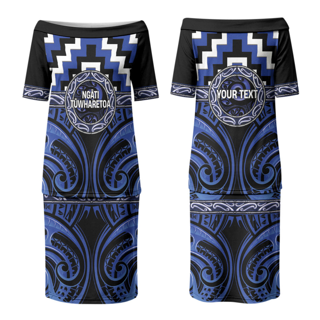 Aotearoa Ngati Tuwharetoa Personalised Couples Matching Puletasi and Long Sleeve Button Shirt Maori Iwi Poutama Puhoro Tattoo LT14 - Polynesian Pride
