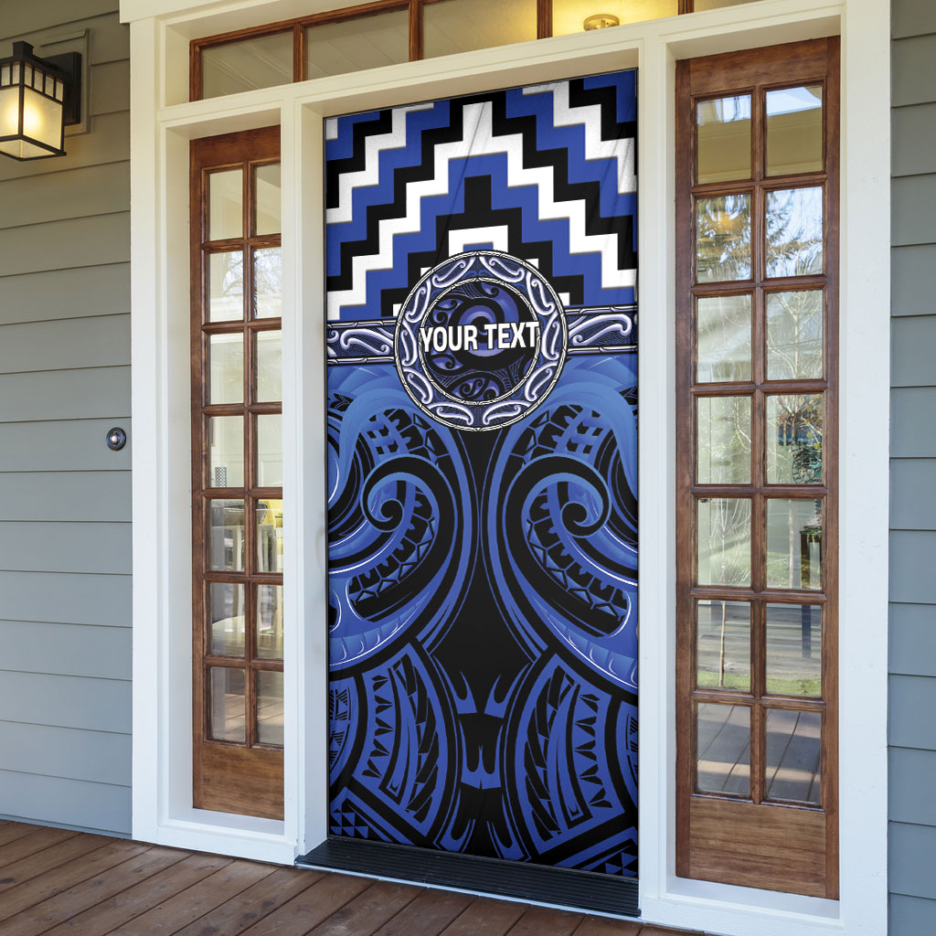 Aotearoa Ngati Tuwharetoa Personalised Door Cover Maori Iwi Poutama Puhoro Tattoo LT14 - Polynesian Pride